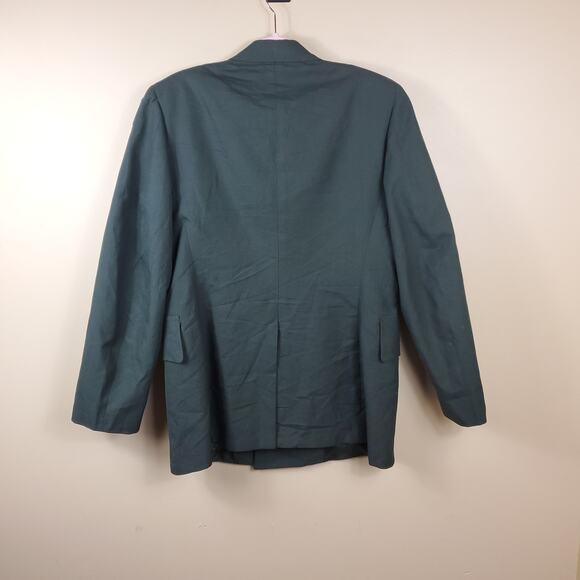 Vintage Army Green Service Coat Blazer Gold Tone Hardware Size 41R - Picture 7 of 12
